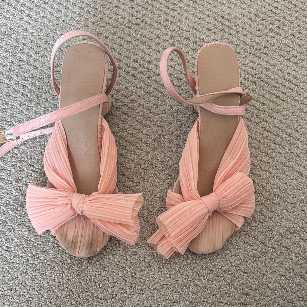 Elegant Pink Bow Sandals
